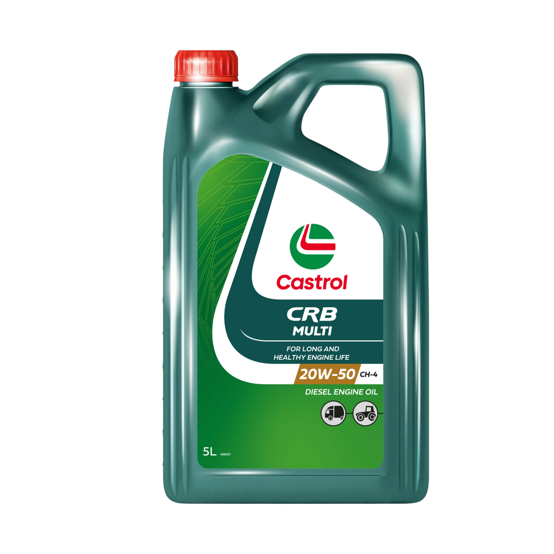 My Store Castrol CRB Multi 20W-50 heavy-duty diesel engine oil in a green 5L plastic container with a red cap.